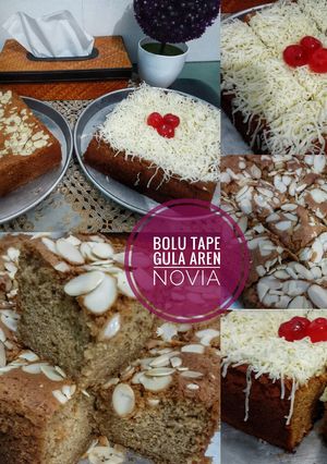Foto resep Bolu Tape gula aren with almond n cheese