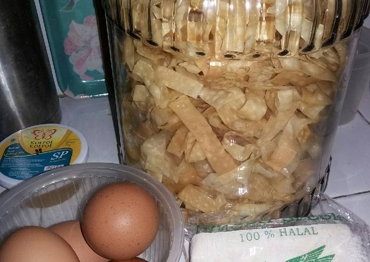 Stik kerupuk pangsit goreng 🌷🌷🌷