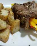 Rollitos de bisteces con morrón