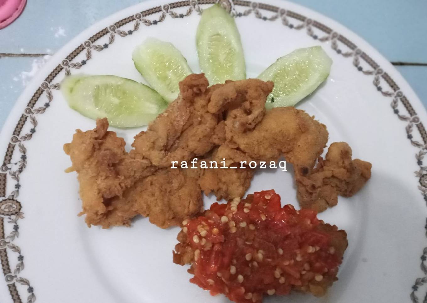 Chikprek (chiken geprek) sambal nampol