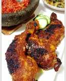 Ayam bakar bumbu opor + sambal korek
