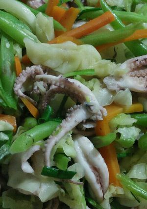 Hình của món Bạch tuột ngũ sắc.
