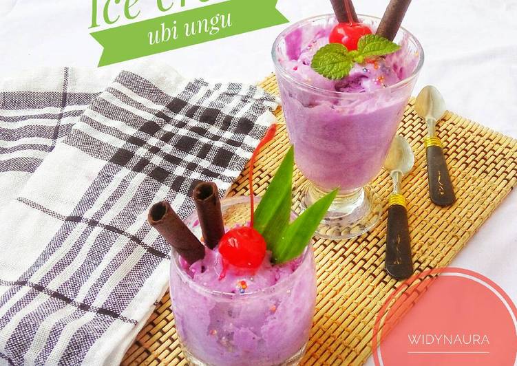 Resep Ice cream ubi ungu Anti Gagal
