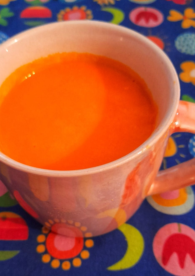 Una foto de Crema de calabaza con leche