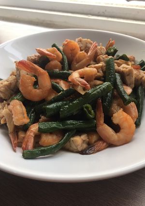 Foto resep Tumis kacang panjang tempe udang