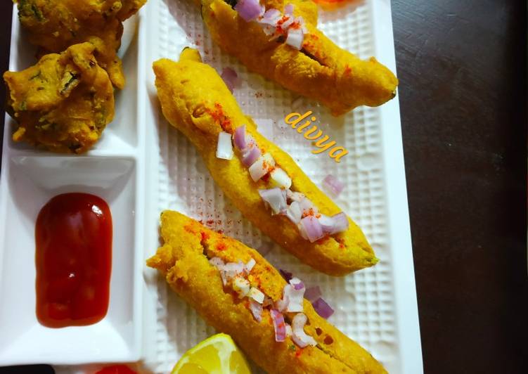 Step-by-Step Guide to Prepare Any-night-of-the-week Mirchi bujji palak pakoda