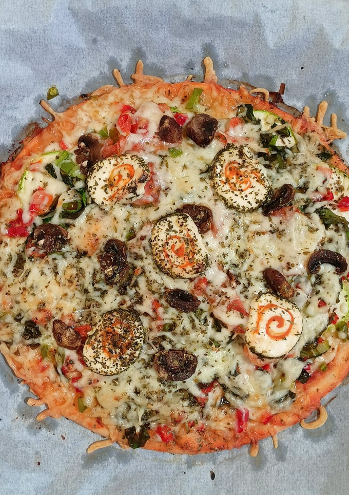 Una foto de Pizza sin gluten a mi manera!!!