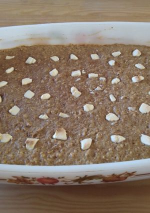 Une photo de Fondant banane, spéculoos, chocolat blanc