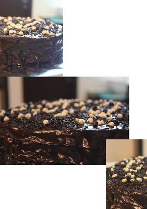A picture of Dark Chocolate Brownie Cake.