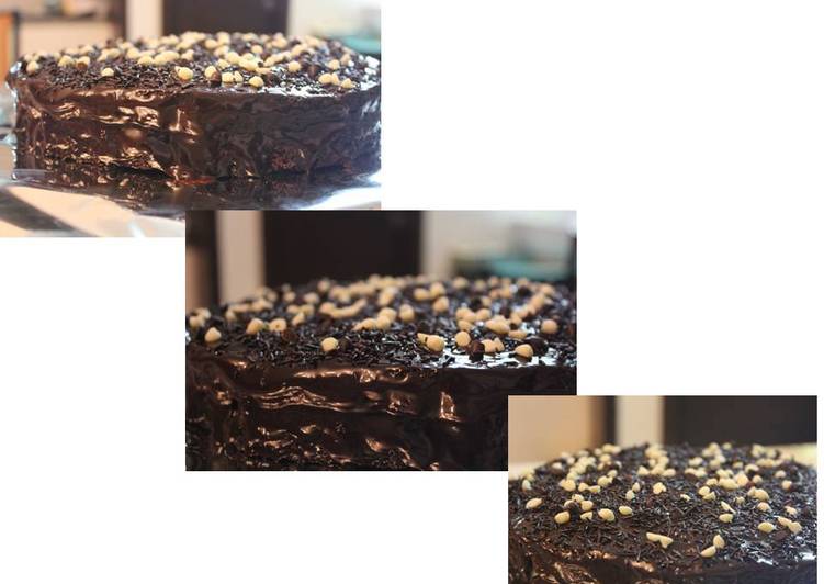 dark chocolate brownie cake recipe main photo