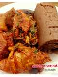 Chicken with Amala and Efo riro
