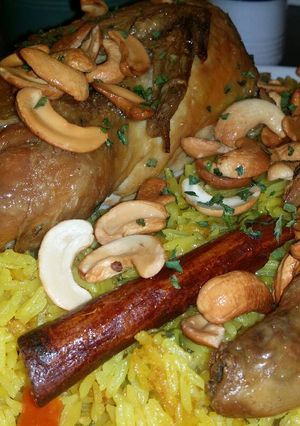 صورة لوصفة دجاج مع الأرز بالخضار
