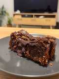 Gluten free chewy chocolate cake with almond flour