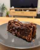 Gluten free chewy chocolate cake with almond flour
