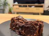 Gluten free chewy chocolate cake with almond flour