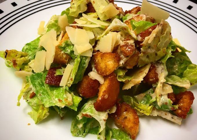 Steps to Make Speedy Caesar Salad, Dressing and Croutons