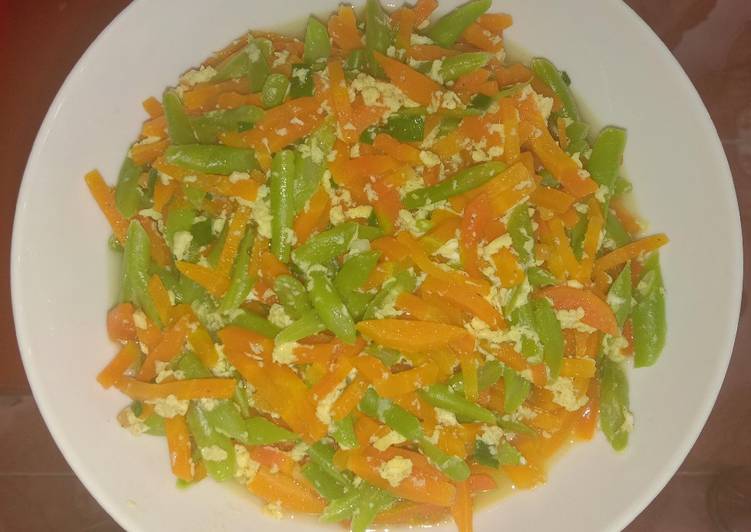 Langkah Mudah untuk Membuat Orek-orek wortel buncis gurih ala ummi via yang Enak