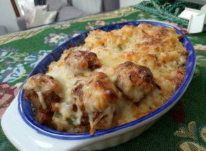 Foto resep Butter Baked Rice With Meat Ball