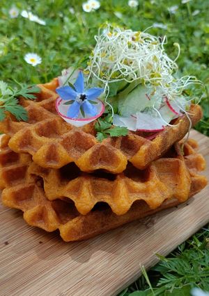 Une photo de 🌱 Gaufre de patate douce