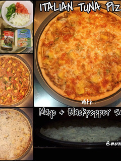 Foto resep Italian Pizza with Mayo + Blackpepper Sauce
