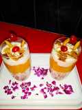 Milkshake with coffee and layer with mango jam