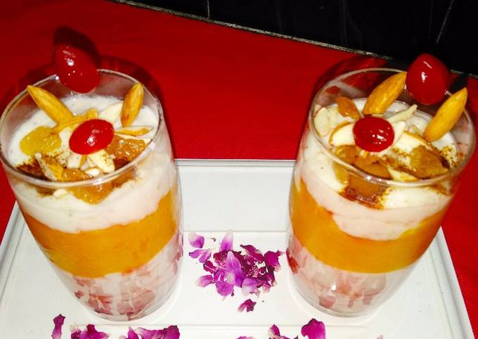 Recipe of Delicious Milkshake with coffee and layer with mango jam