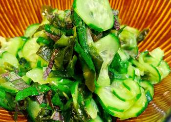 Unique Cuisine Cucumber with Shiso sweet vinaigrette salad Most Delicious