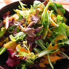 Garden Salad with Miso Ginger Dressing A picture of Garden Salad with Miso Ginger Dressing.