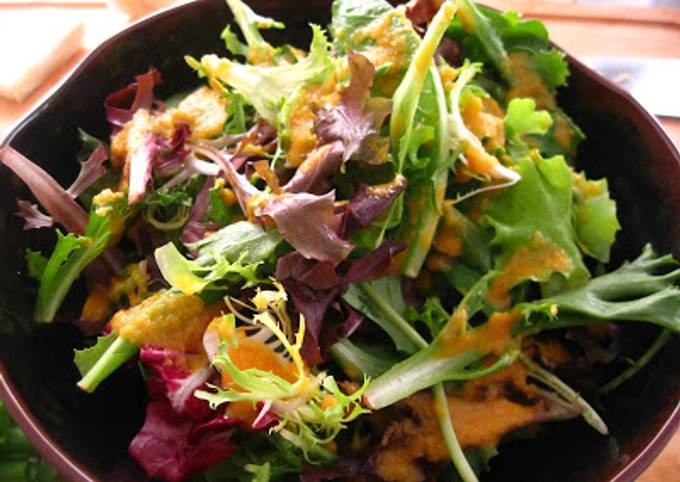 Garden Salad with Miso Ginger Dressing