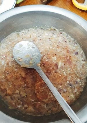 Hình của món Chả cá thu hấp trứng thịt.