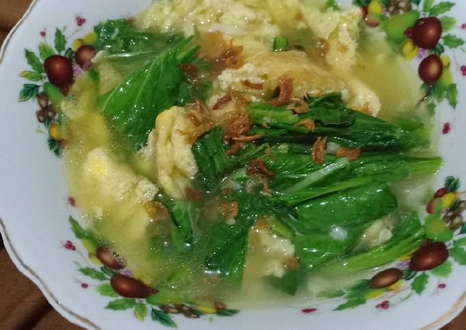 Resep Sup Sawi Telur, Enak Banget