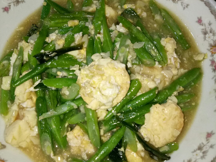 Cara Gampang Menyiapkan Buncis tumis bawang putih plus telur -tofu yang Enak