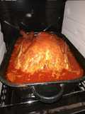 Pavo al horno en salsa navideña, receta salvadoreña