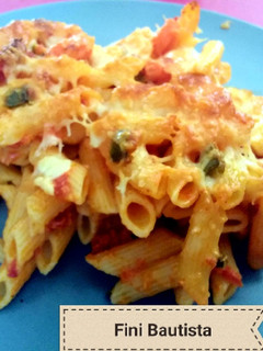 Una foto de Pasta de macarrones gratinados con chorizo