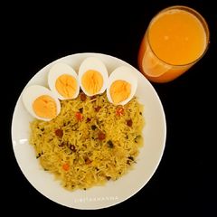 A picture of Stir Fried Rice with Bengal Gram/Bhute ko Kalo Chana Aur Bhaat.