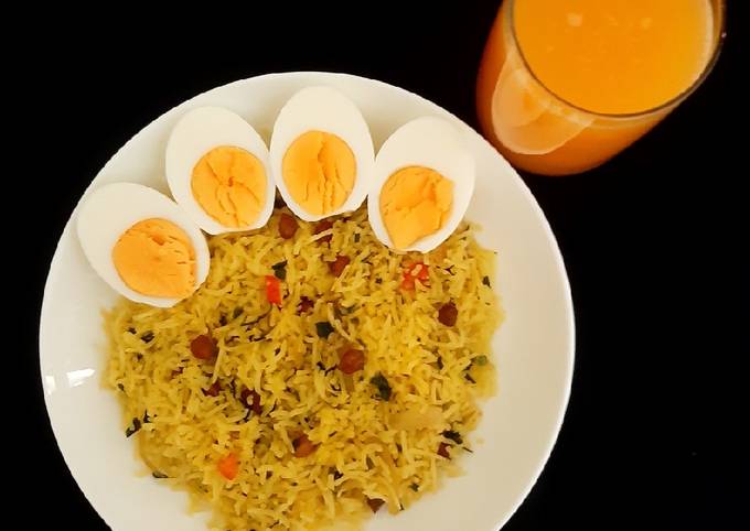 Stir Fried Rice with Bengal Gram/Bhute ko Kalo Chana R Bhaat