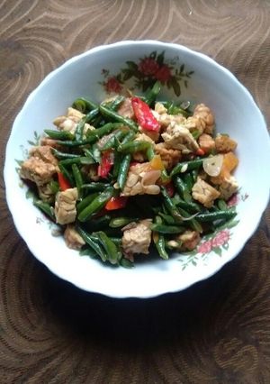 Foto resep Tumis kacang panjang&tempe modal 13 rb