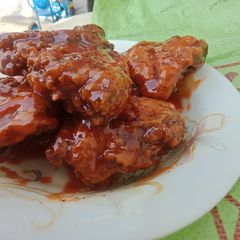 A picture of Crisp Chicken with Korean Sauce...