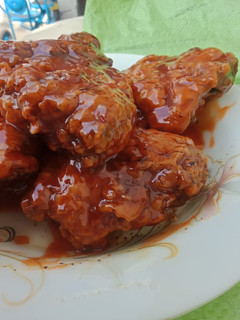 A picture of Crisp Chicken with Korean Sauce...