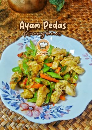 Gambar Ayam pedas bersama kacang buncis
