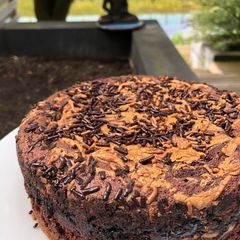 A picture of Chocolate Peanut Marble Cake | Cooker Cake | Its My Bestie Birthday.