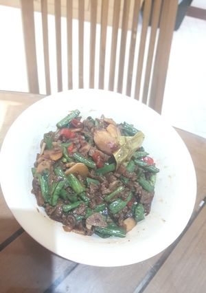 Foto resep Kacang panjang Daging Jamur Masak Kecap