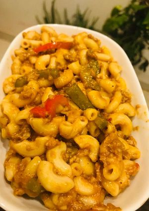 A picture of Dum Qeema Macaroni.