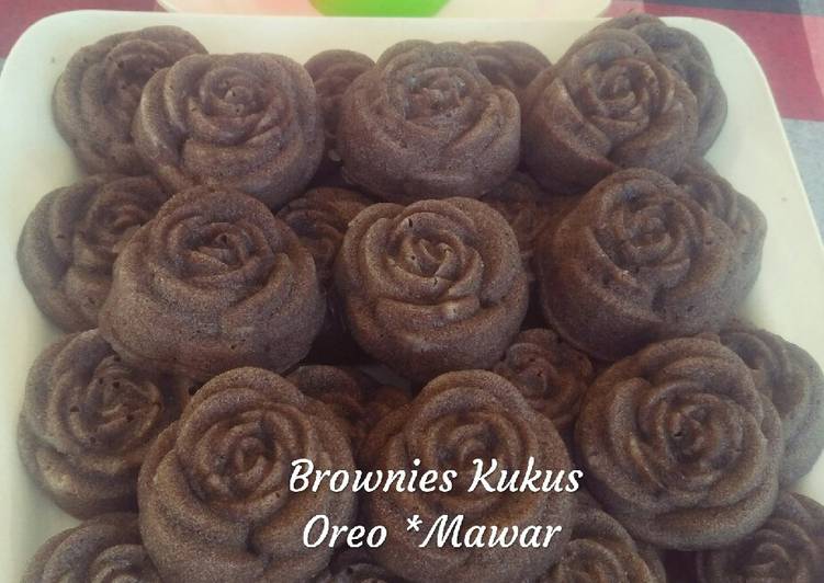 Resep Brownies Kukus Oreo#Mawar, Lezat