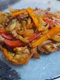 Wok de carne y vegetales