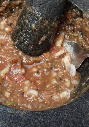 Una foto de Salsa de molcajete