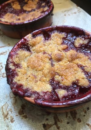 Une photo de Crumble fraise aux germe de blé