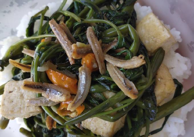 Resep Cah Kangkung Teri Tahu Pedas 🌶, Enak