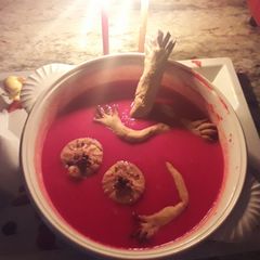 A picture of Hallowen khooni soup.