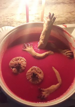 A picture of Hallowen khooni soup.